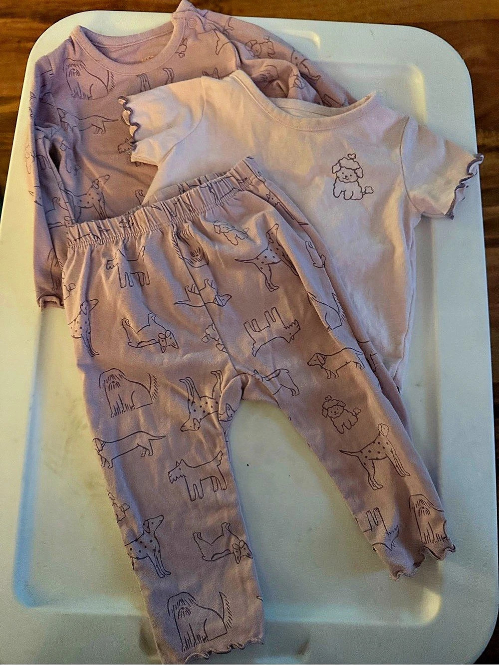 Pink Printed Baby Footie Like New